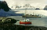 The Ioffe and a private yacht at Peterman Island.
